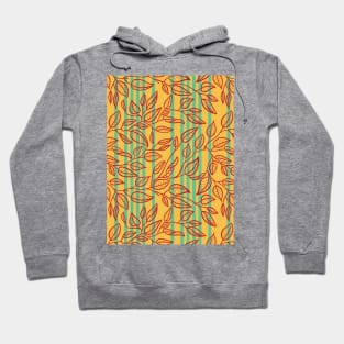 Minimalist Leaf Line Art Illustration as a Seamless Surface Pattern Design Hoodie